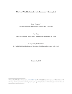 1 Behavioral Price Discrimination in the Presence of Switching