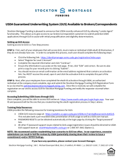USDA Guaranteed Underwriting System (GUS) Available to Brokers