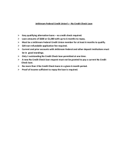 JetStream Federal Credit Union`s &ndash; No Credit Check Loan Easy
