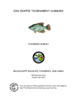 2016 crappie tournament summary