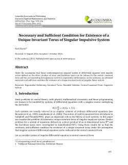 Necessary and Sufficient Condition for Existence of a Unique