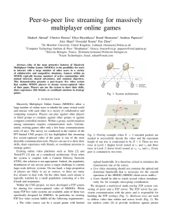 Peer-to-peer live streaming for massively multiplayer online games