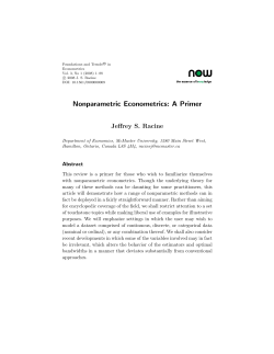 Nonparametric Econometrics: A Primer