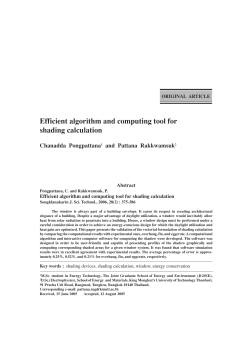 Efficient algorithm and computing tool for shading calculation