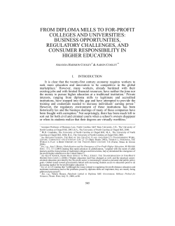From Diploma Mills to For-Profit Colleges and Universities