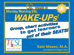 Monday Morning ESL WAKE-Ups!