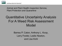 Quantitative Uncertainty Analysis For A Weed Risk Assessment Model