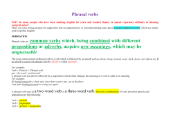 Phrasal verbs - Liceo Classico Psicopedagogico Cesare Valgimigli