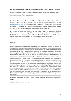 PUTTING HAYEK, BEHAVIORAL ECONOMICS AND PUBLIC