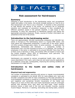 Efact 34: Risk assessment for Hairdressers