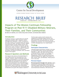 Impacts of The Mission Continues Fellowship Program on Post