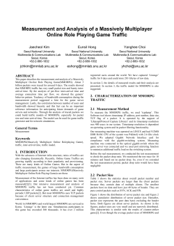 Measurement and Analysis of a Massively Multiplayer Online Role