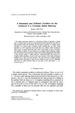 A Necessary and Sufficient Condition for the