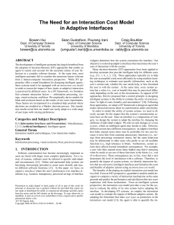 The Need for an Interaction Cost Model in Adaptive Interfaces