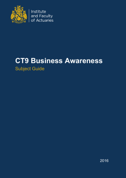 CT9 Business Awareness - Institute and Faculty of Actuaries