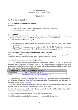 Procurement - Latvijas Nacionālā opera