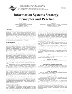 Information Systems Strategy: Principles and Practice