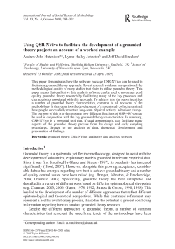 Using QSR-NVivo to facilitate the development of a grounded theory