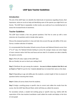 LEAF Quiz Teacher Guidelines Introduction Teacher Guidelines