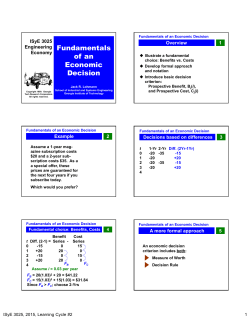 Fundamentals of an Economic Decision