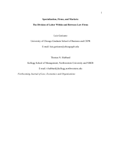 1 Specialization, Firms, and Markets: The Division of