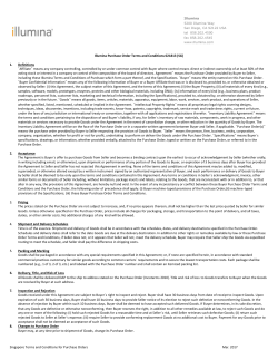 Singapore Terms and Conditions for Purchase Orders Mar