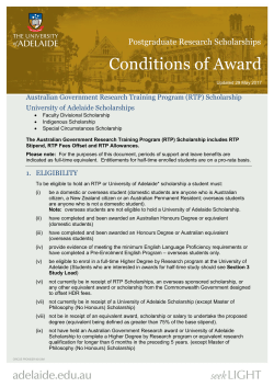 Conditions of Award - The University of Adelaide
