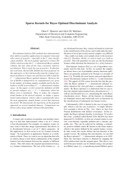 Sparse Kernels for Bayes Optimal Discriminant Analysis