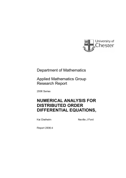 numerical analysis for distributed order differential equations