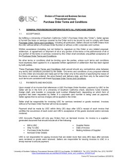 PO Terms and Conditions - USC Business Services