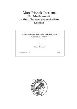 A Note on the Poincar&eacute; Inequality for Convex Domains