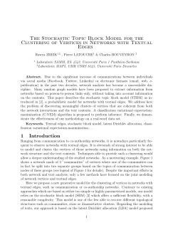 The Stochastic Topic Block Model for the Clustering of Vertices in
