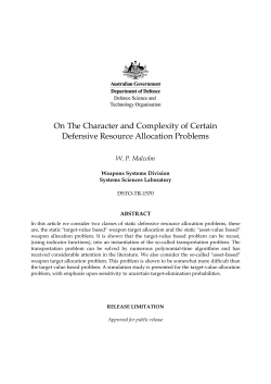 On The Character and Complexity of Certain Defensive Resource