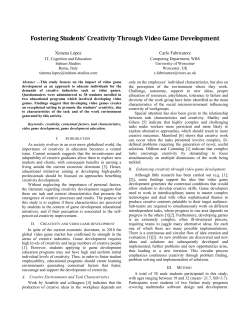 Fostering Students` Creativity Through Video Game Development