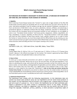 Mimi`s American-‐French Recipe Contest Official Rules