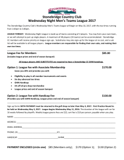 Stonebridge Country Club Wednesday Night Men`s Teams League