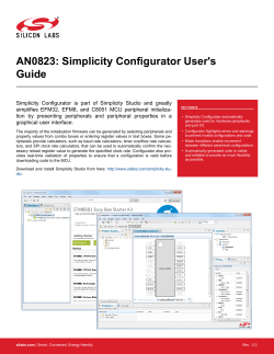 AN0823: Simplicity Configurator User`s Guide