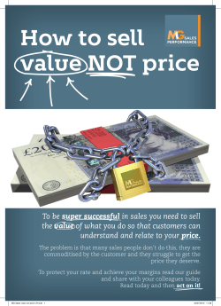 Sell Value Not price Final