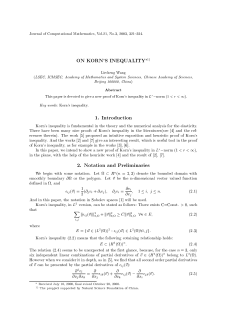 ON KORN`S INEQUALITY*1) 1. Introduction 2