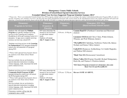 Extensions Program - Montgomery County Public Schools