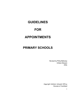Guidelines for Appointment Primary Schools 2016