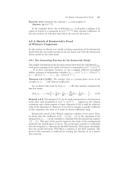 4.9 A Sketch of Kontsevich`s Proof of Witten`s Conjecture
