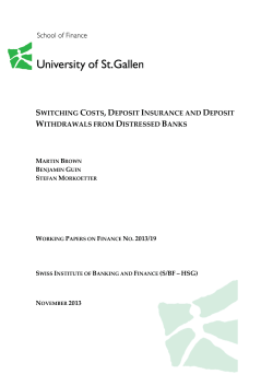 switching costs, deposit insurance and deposit withdrawals from