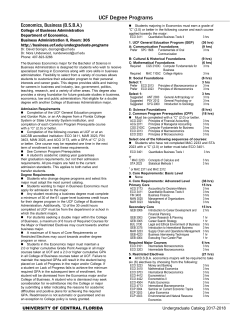 Economics, Business - UCF Catalog