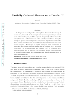 Partially Ordered Sheaves on a Locale. I (II)