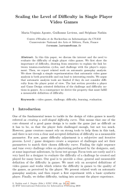 Scaling the Level of Difficulty in Single Player Video Games