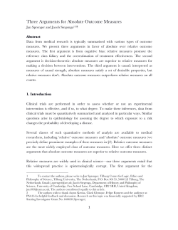 Three Arguments for Absolute Outcome Measures - Philsci