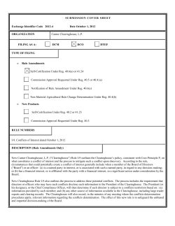 Cantor Clearinghouse Rule Change - Conflicts