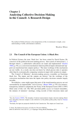 Analysing Collective Decision-Making in the Council: A