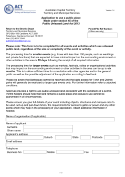 Application to use a Public Place